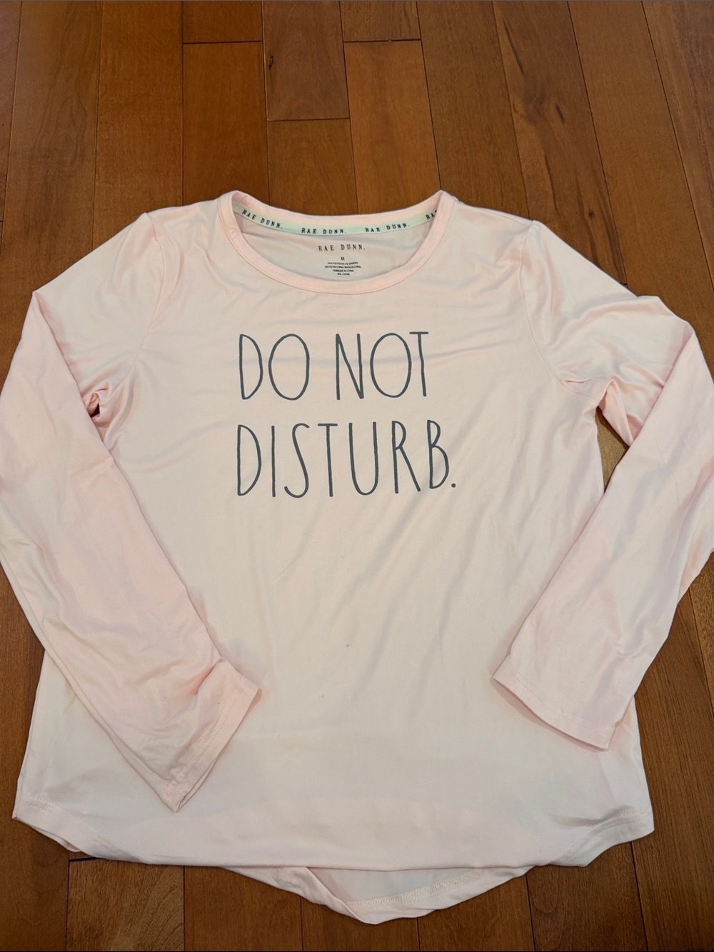 Rae Dunn Pink Do Not Disturb Pajama Lounge Top M